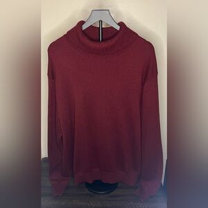 Elegant Burgundy Turtleneck Sweater for Men
